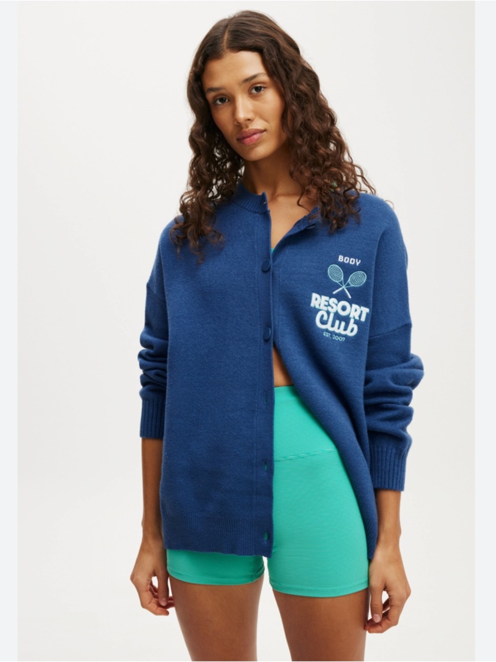 🎾 NWT! Cotton On Blue Resort Club Button Cardigan